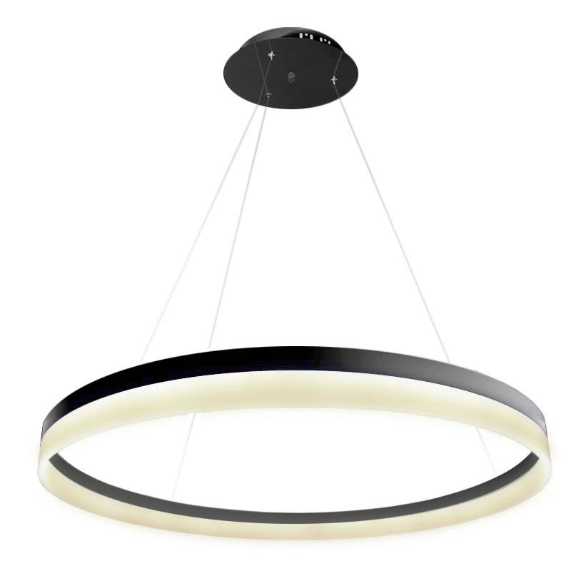 Lámpara colgante RING 73W, negro, Triac regulable, Ø100cm, Blanco neutro, Regulable