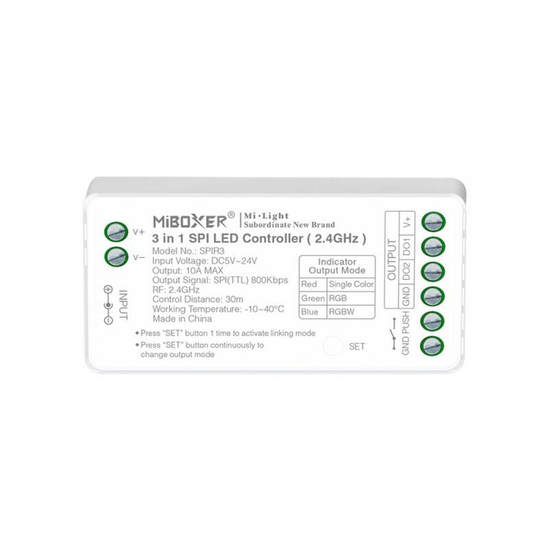 Controlador 2.4G RF, DC5-24V, 10A, SPI 3 en 1