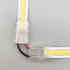 Conectores L-H transparente con cable para unión de tiras LED COB + SMD - 8mm