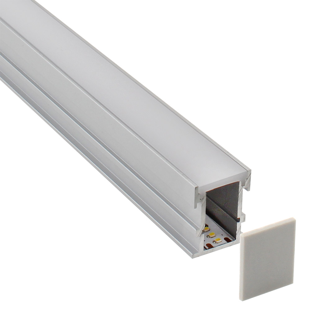 Kit - perfil aluminio foot step para fitas led 2 metros