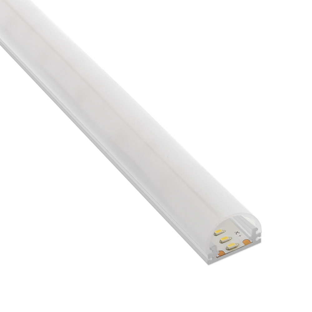 Kit - perfil aluminio lua para fitas led 1 metro