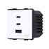 Cargador rápido inteligente 65W, USB tipo A + 2x tipo C, blanco