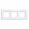 Frente socket de cristal branco KOOB, 3 Módulos