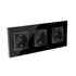 Frontal socket cristal negro KOOB, 3 Módulos