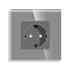 Frontal socket cristal gris KOOB, 1 Módulo