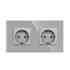 Frontal socket cristal gris KOOB, 2 Módulos