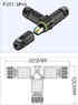 Conector T IP68, 148*90mm, Ø30mm, 2 cabos 0.5-2.5mm2, 16A, conectores rápidos